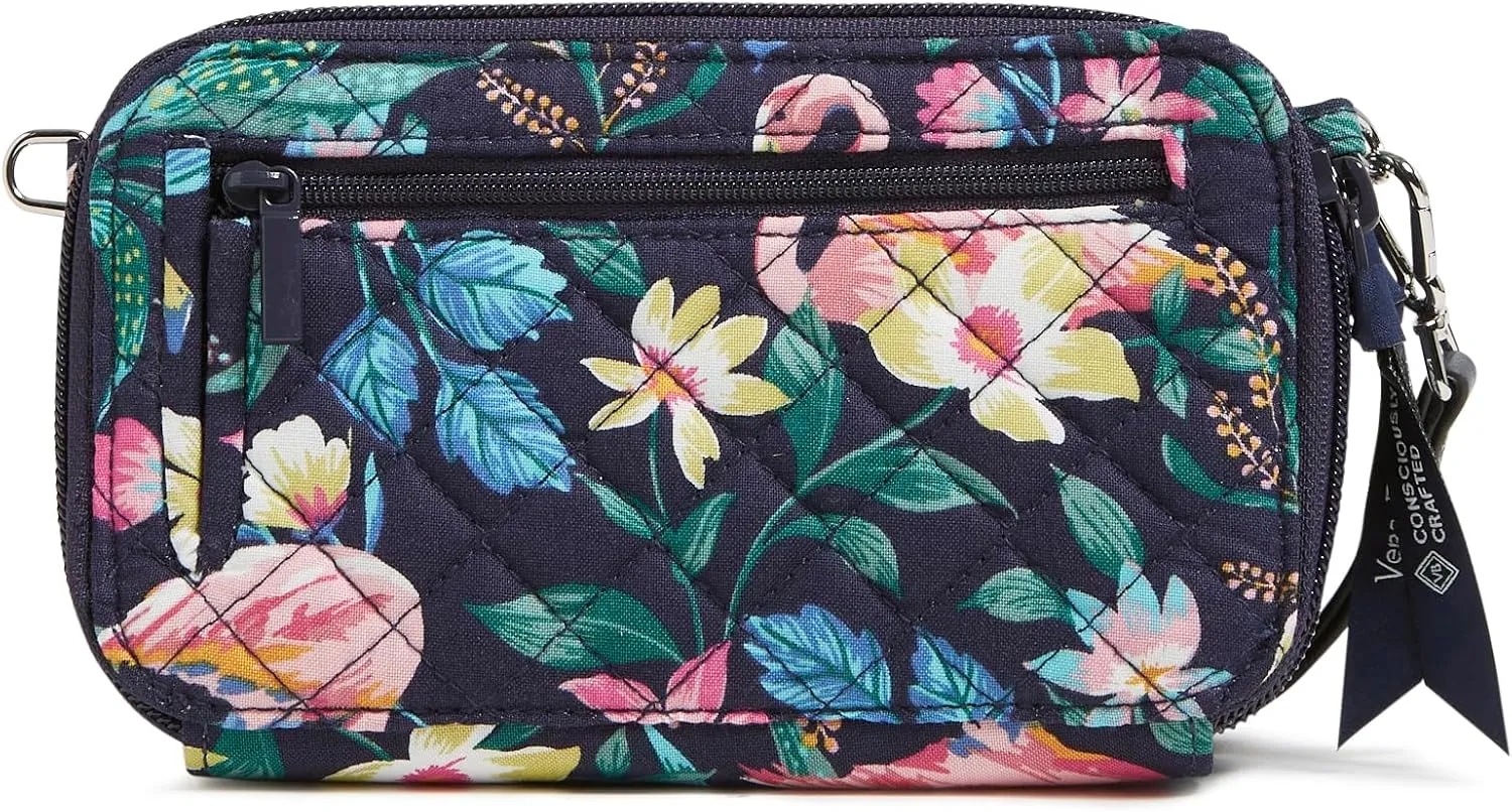 Vera Bradley Women's Cotton All in One Crossbody Purse with RFID Protection