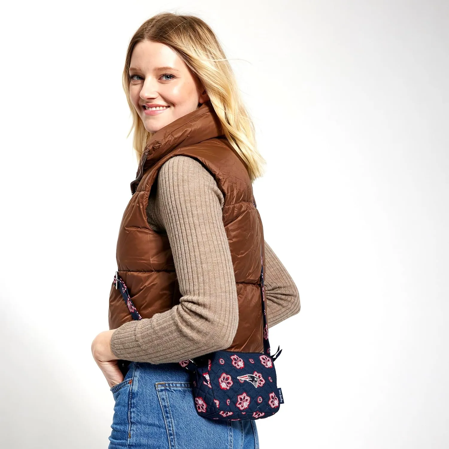Vera Bradley Women's Cotton NFL Small Stadium Crossbody Bag (Multiple Teams Available)
