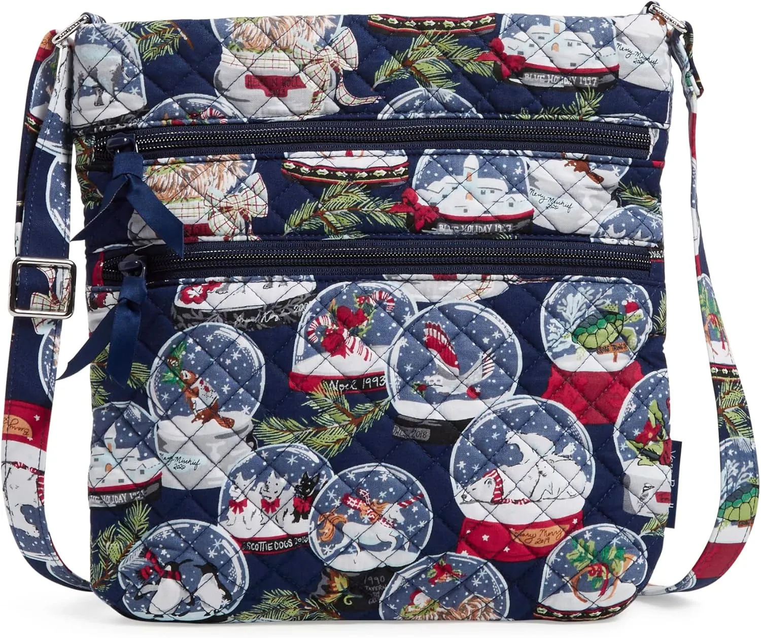 Vera Bradley Women's Cotton Triple Zip Hipster Crossbody Purse