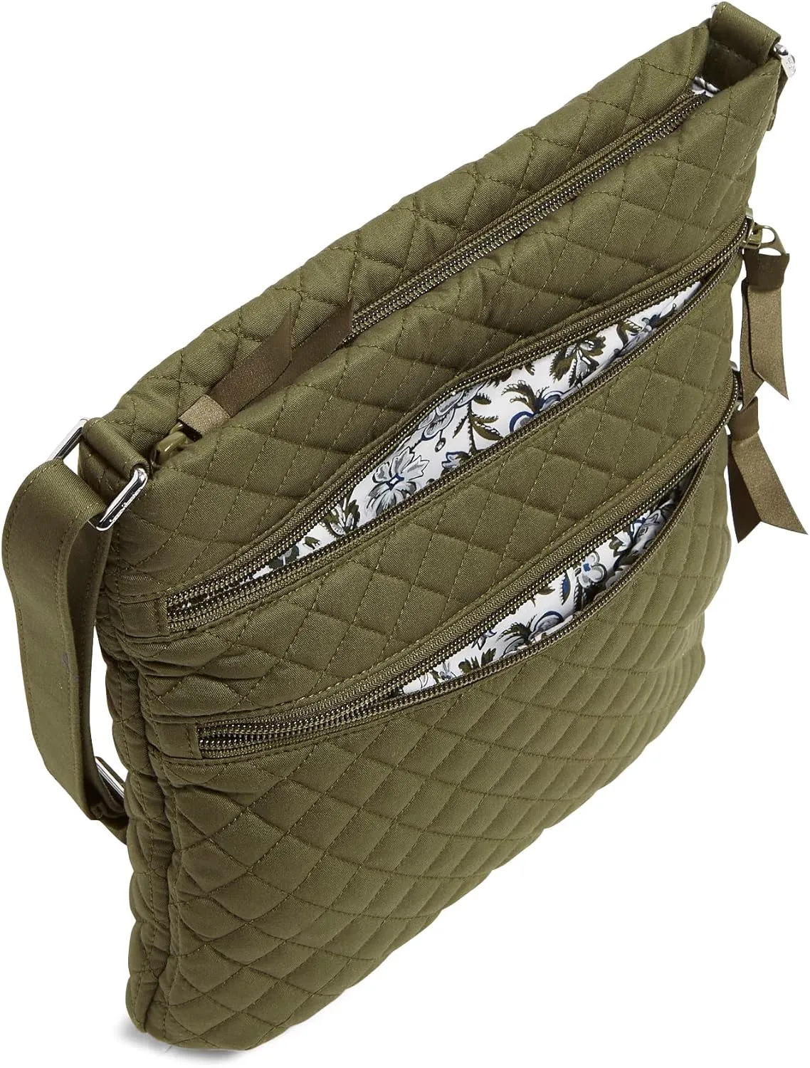 Vera Bradley Women's Cotton Triple Zip Hipster Crossbody Purse