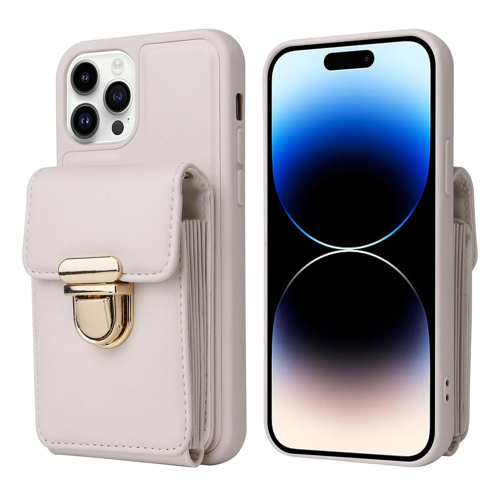 Vertical Cards Solt Wallet Leather Crossbody Case for IPhone