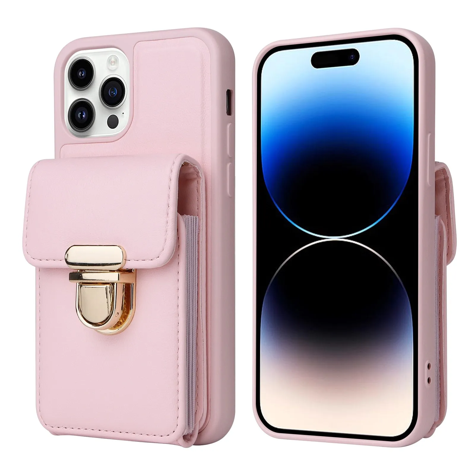 Vertical Cards Solt Wallet Leather Crossbody Case for IPhone