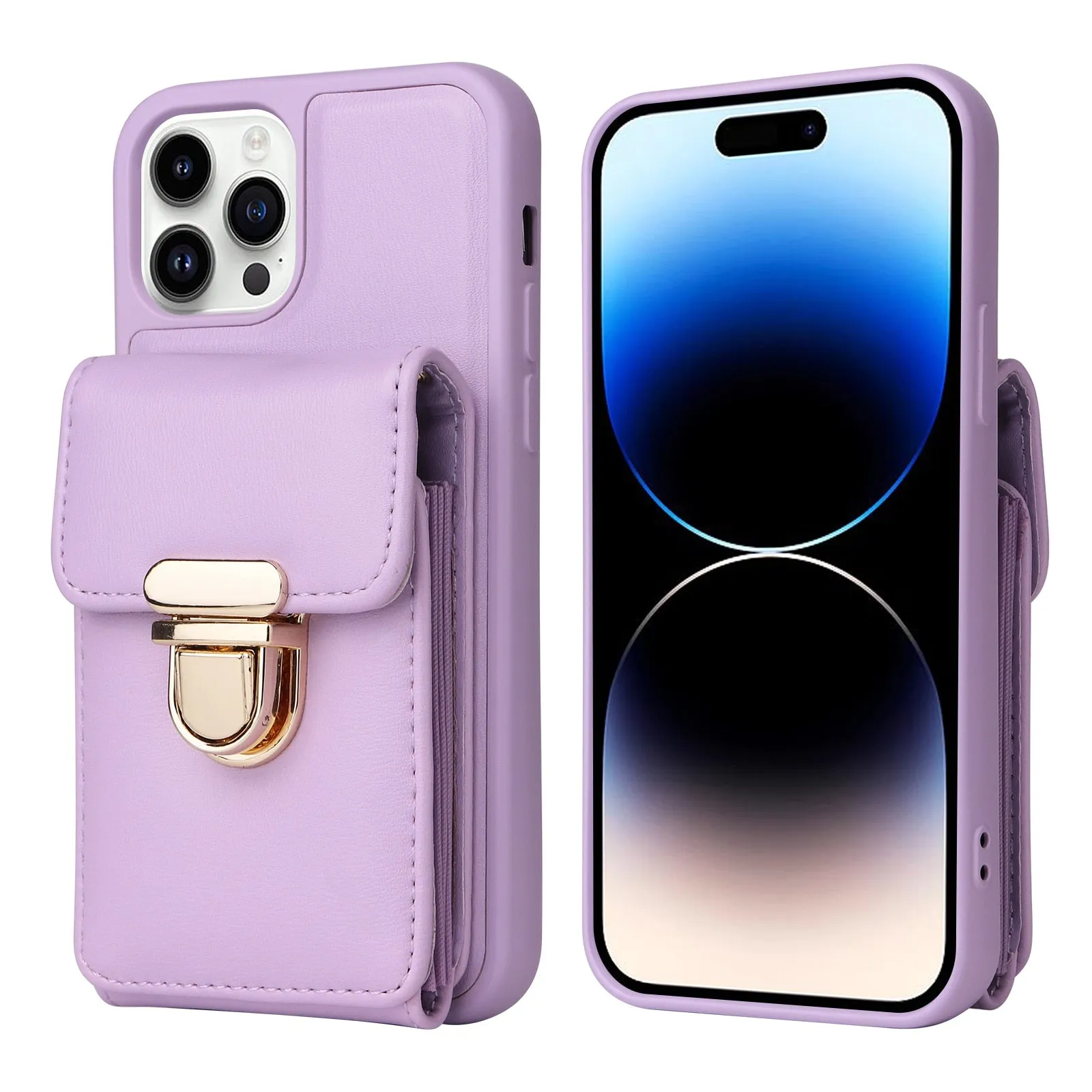 Vertical Cards Solt Wallet Leather Crossbody Case for IPhone