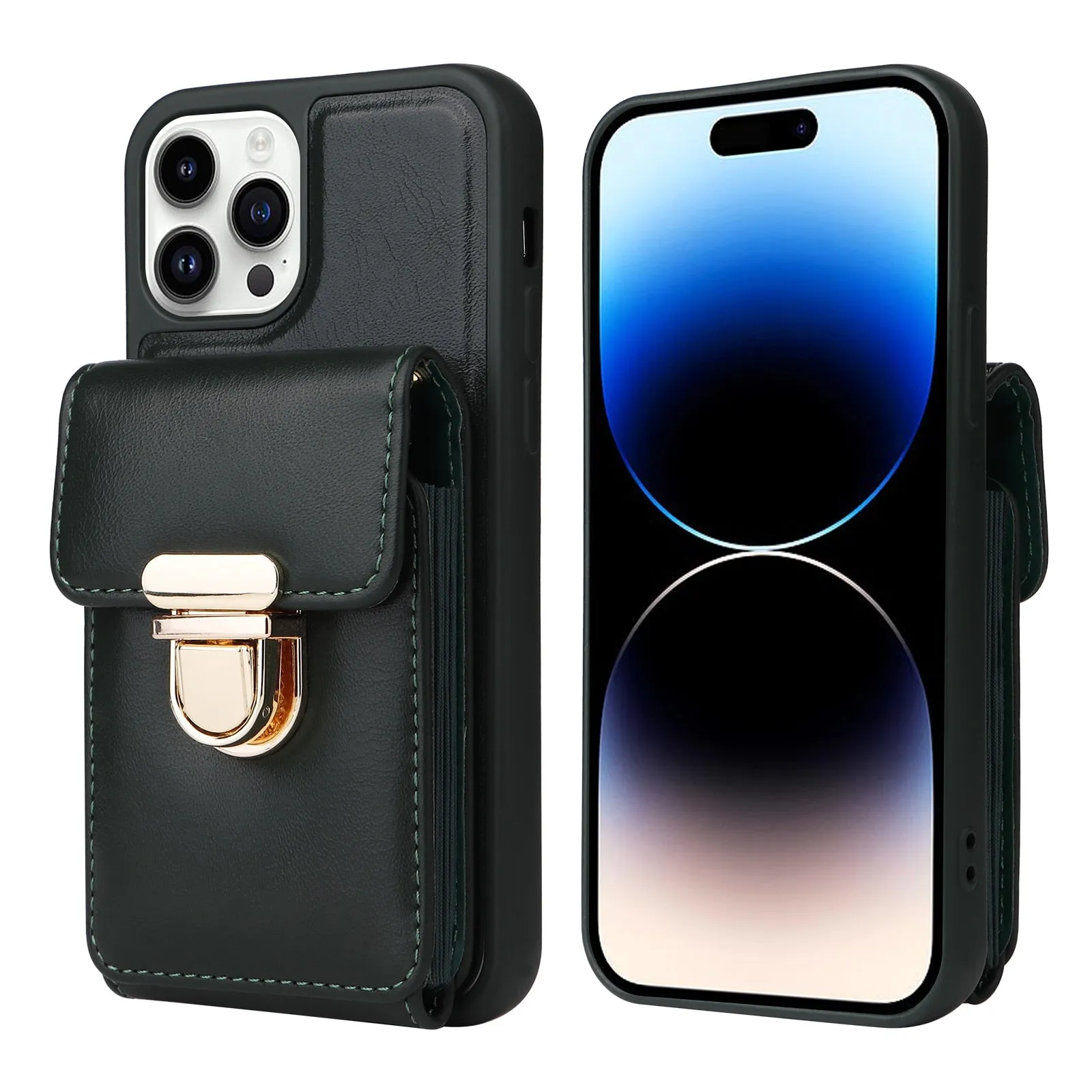 Vertical Cards Solt Wallet Leather Crossbody Case for IPhone
