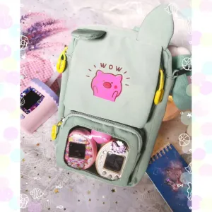 Vertical sling Bag with clear compartment