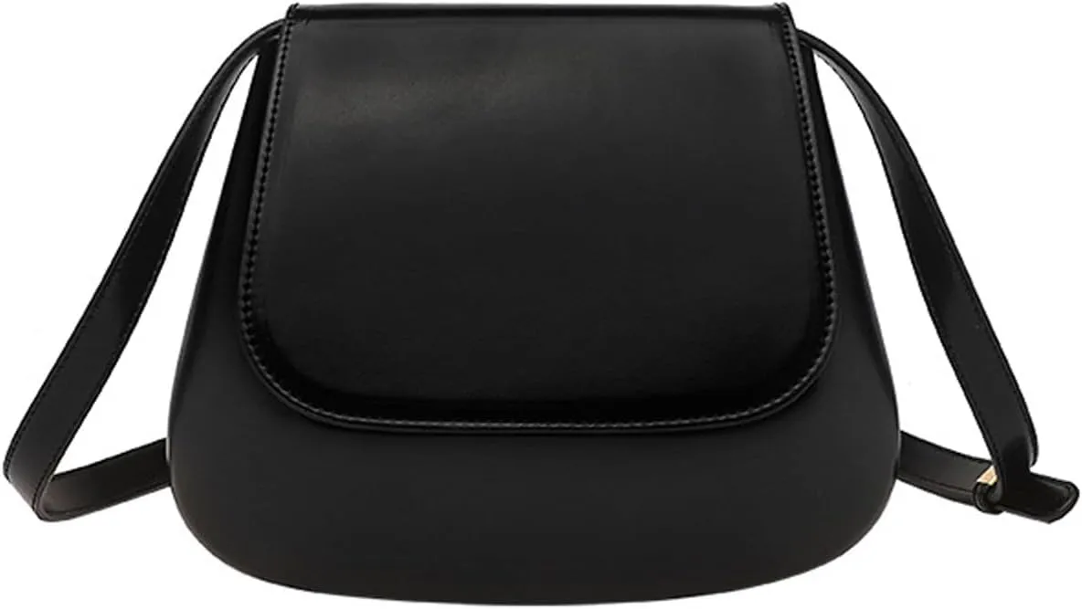 Vintage Saddle Crossbody Bag For Women Design Small Simple Shoulder Bag Vegan Leather Boho Retro Satchel Small Square Bag