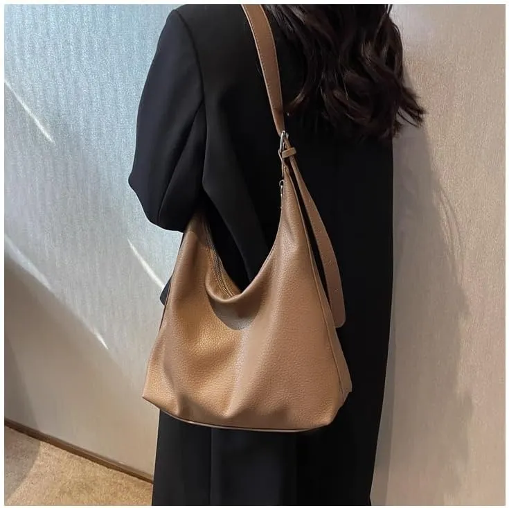 Vintage-style Crossbody Bag with Adjustable Shoulder Strap and Large Capacity for All-matching Outfits