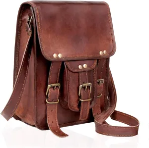Vintage Tablet Genuine Vintage Leather ipad/tab/Kindle Satchel Crossbody Shoulder Bag 11 Inch