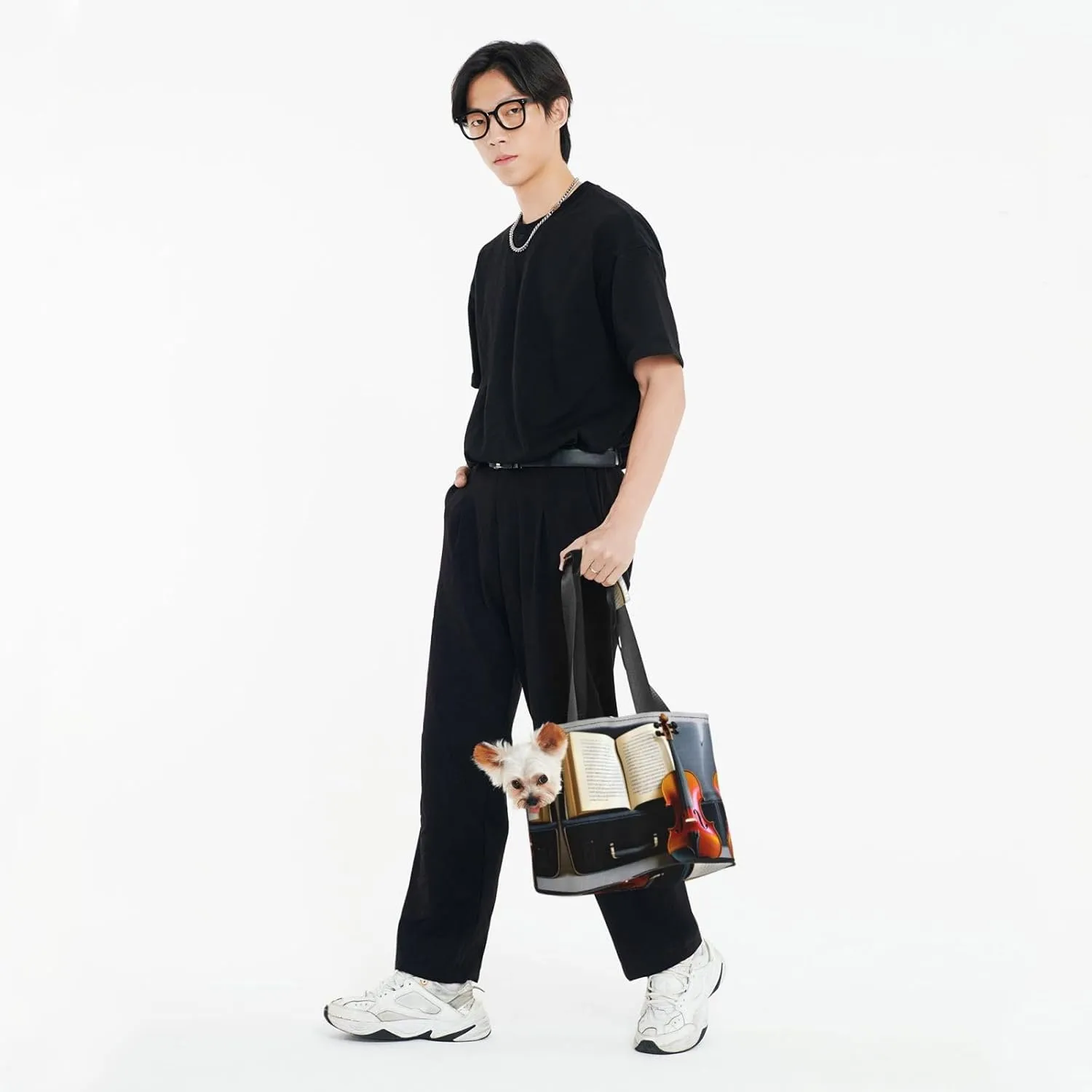 Violin and Book Stylish and Portable Pet Crossbody Bag - Pet Tote Bag for Small Dogs - Pet Tote Bag, Crossbody Bag for Petsï¼Œ