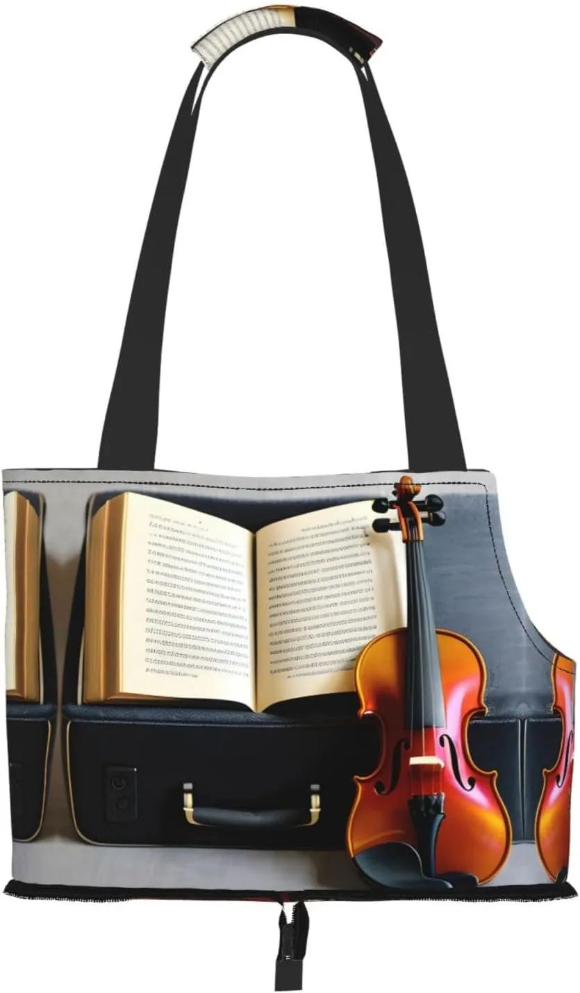 Violin and Book Stylish and Portable Pet Crossbody Bag - Pet Tote Bag for Small Dogs - Pet Tote Bag, Crossbody Bag for Petsï¼Œ