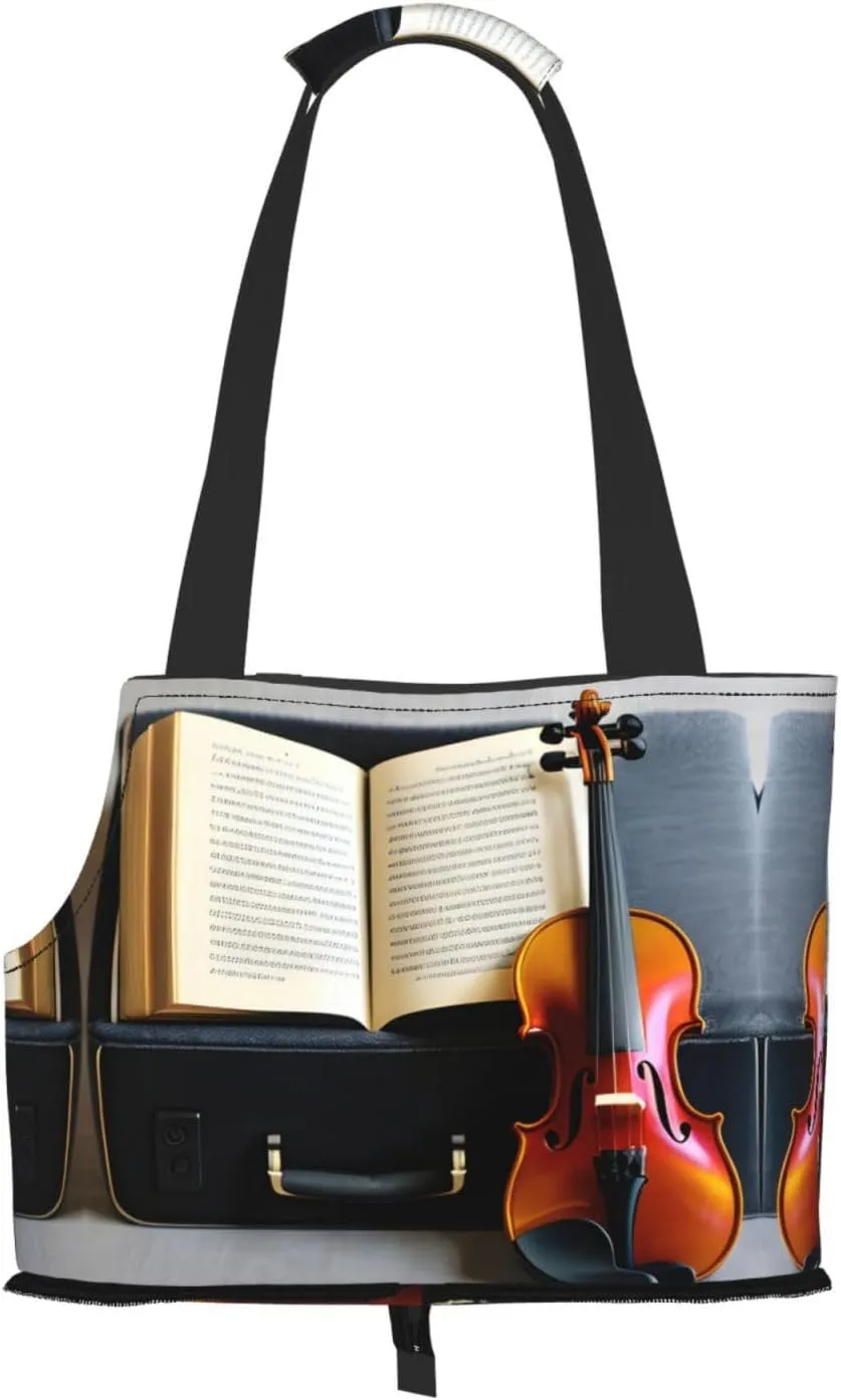 Violin and Book Stylish and Portable Pet Crossbody Bag - Pet Tote Bag for Small Dogs - Pet Tote Bag, Crossbody Bag for Petsï¼Œ