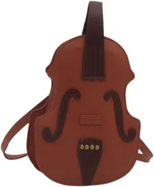Violin Crossbody Bag Women’s Fashion Backpack Handbags Ladies Backpack Style Bag PU Leather Book Bags Personality Handbag for Young Lady