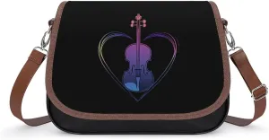 Violin Lover Cute Crossbody Purses for Women Leather Shoulder Bag Adjustable Shoulder Strap Handbag