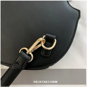 Violin style fashion backpack, PU leather bag, women's crossbody bag, personality handbag for young lady (Black)