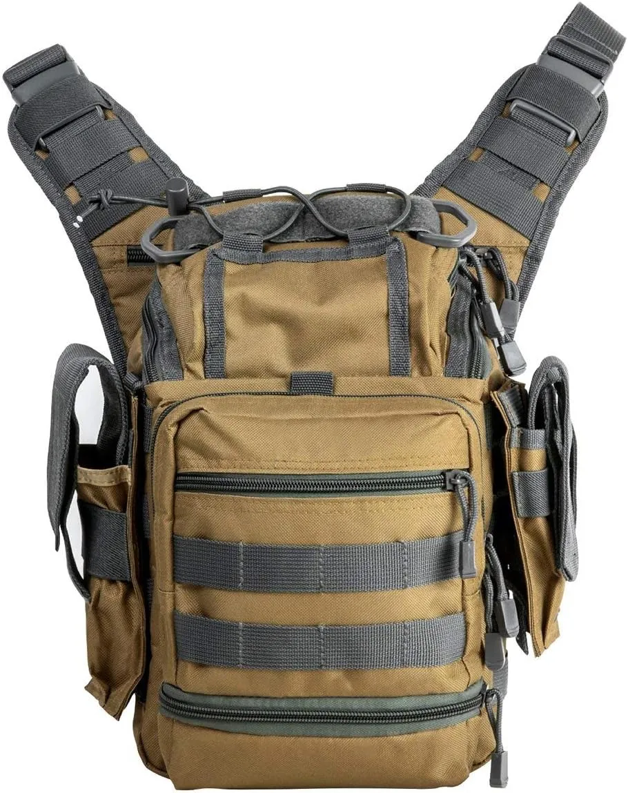 VISM by NcSTAR CVFRB2918TU First Responders Utility Bag, Tan with Urban Gray
