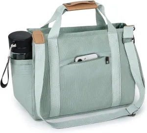 VIWIME Canvas Tote Bag for Women With Pockets, Cute Crossbody Shoulder Purses Mommy Handbag for Work Travel