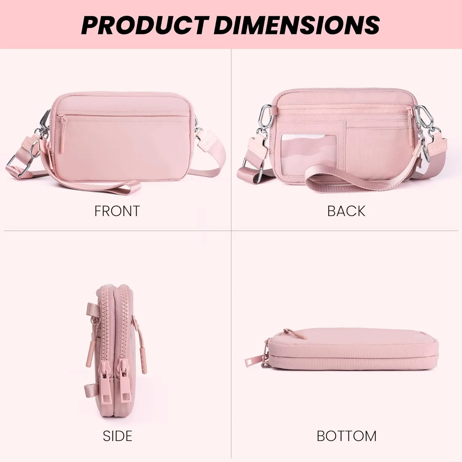 VONAL Wristlet Wallets for Women, RFID Wristlet Purse Built in Wallet, Small Nylon Crossbody Bags, Credit Card Holder