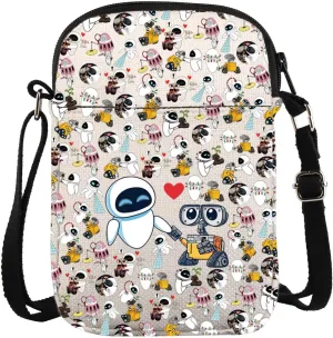 Wall-E And Eve Love Crossbody Bag Cartoon Couples Animated Film Cinephile Gift