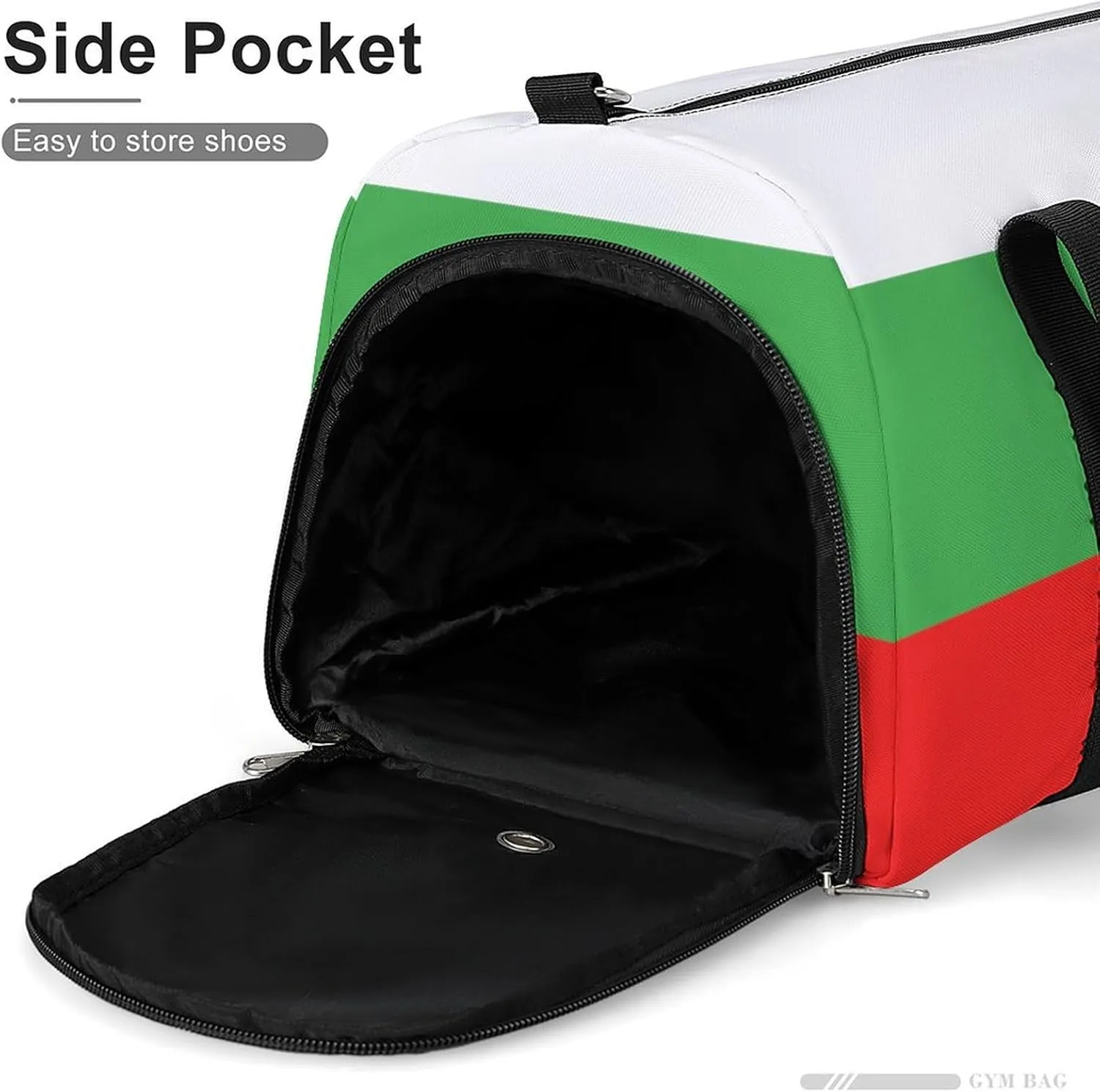 Waterproof Bulgaria Flag Sports Duffel Bag for Men Women with Shoe Compartment and Wet Pocket