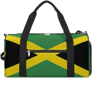 Waterproof Travel Duffel Bag Jamaican Flag for Men Women Shoe Compartment