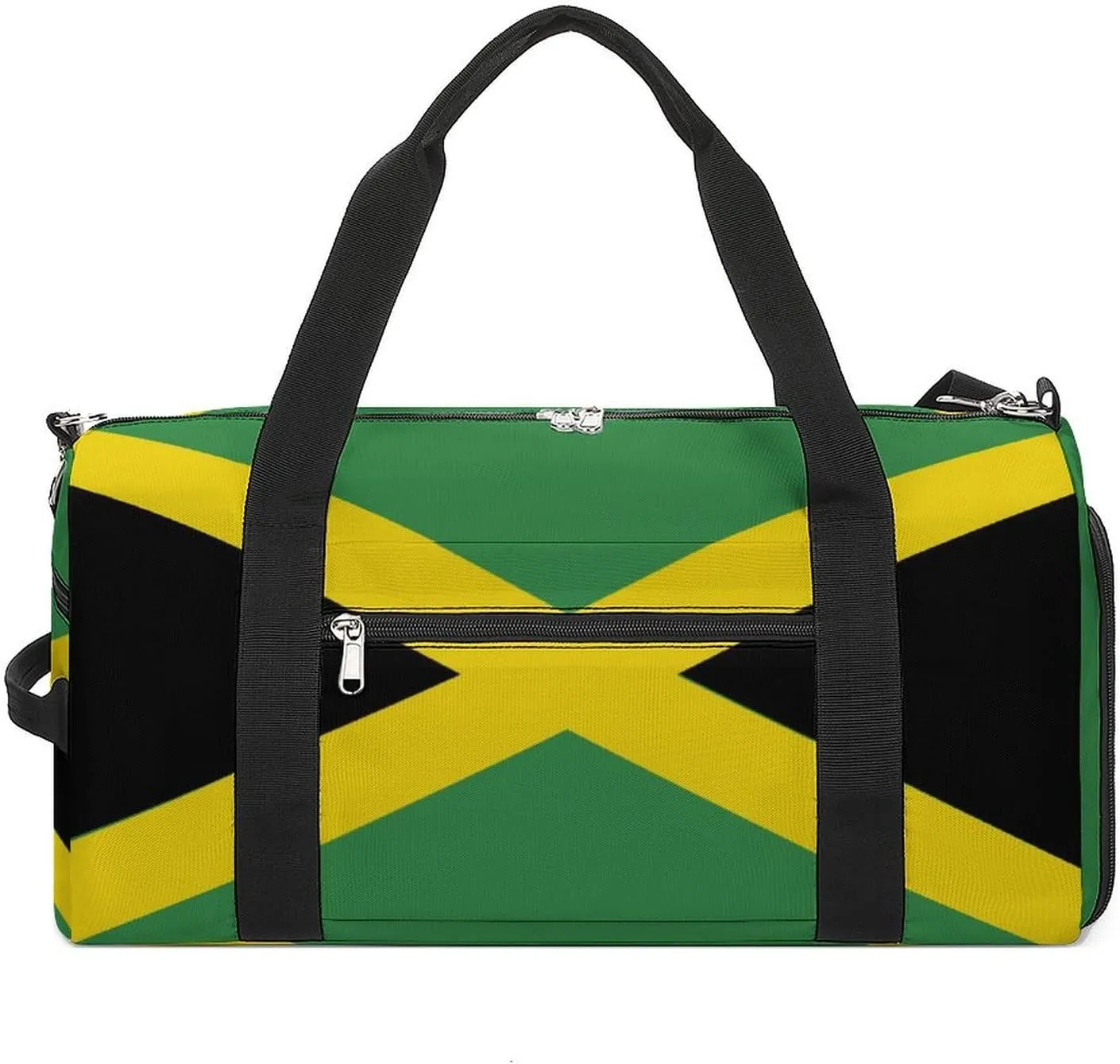 Waterproof Travel Duffel Bag Jamaican Flag for Men Women Shoe Compartment