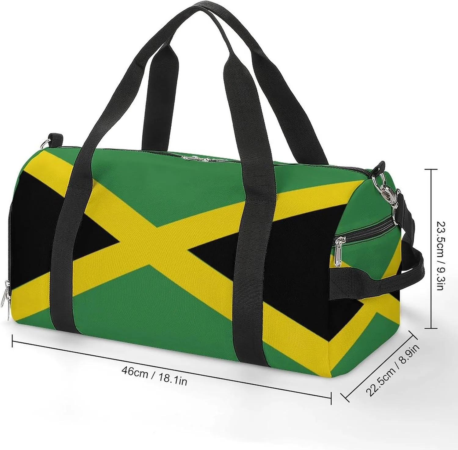 Waterproof Travel Duffel Bag Jamaican Flag for Men Women Shoe Compartment