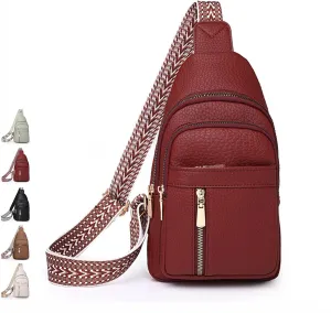 Wbougisay Crossbody Bag, Unisex Large Capacity Anti-Theft Solid Color Crossbody Bag, for Going Out Daily Travel