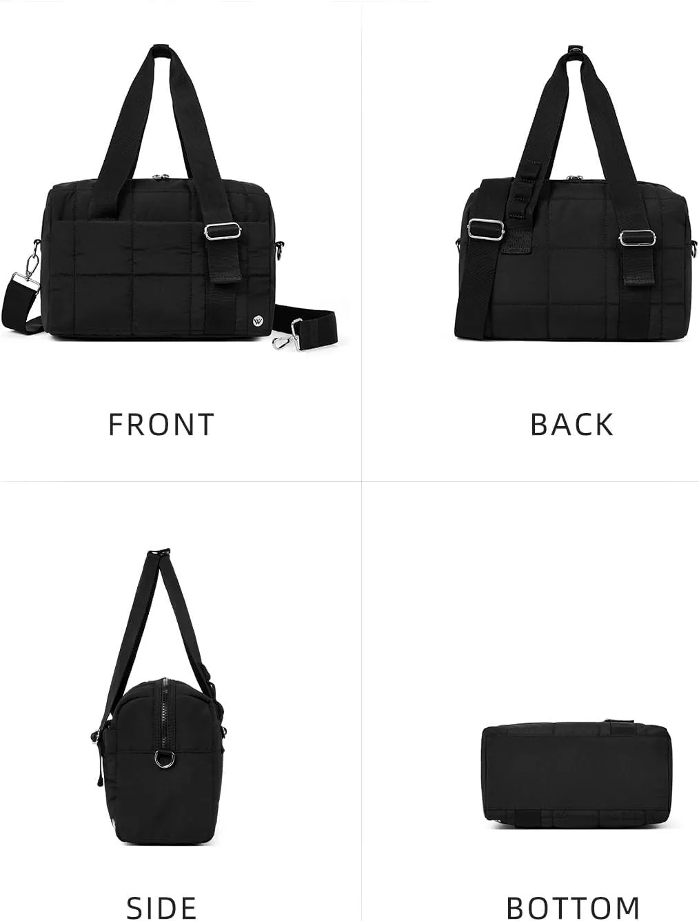 WESTBRONCO Small Puffer Crossbody Bags for Women, Mini Puffy Quilted Gym Bag Lightweight Tote Bag with Zipper Compartments