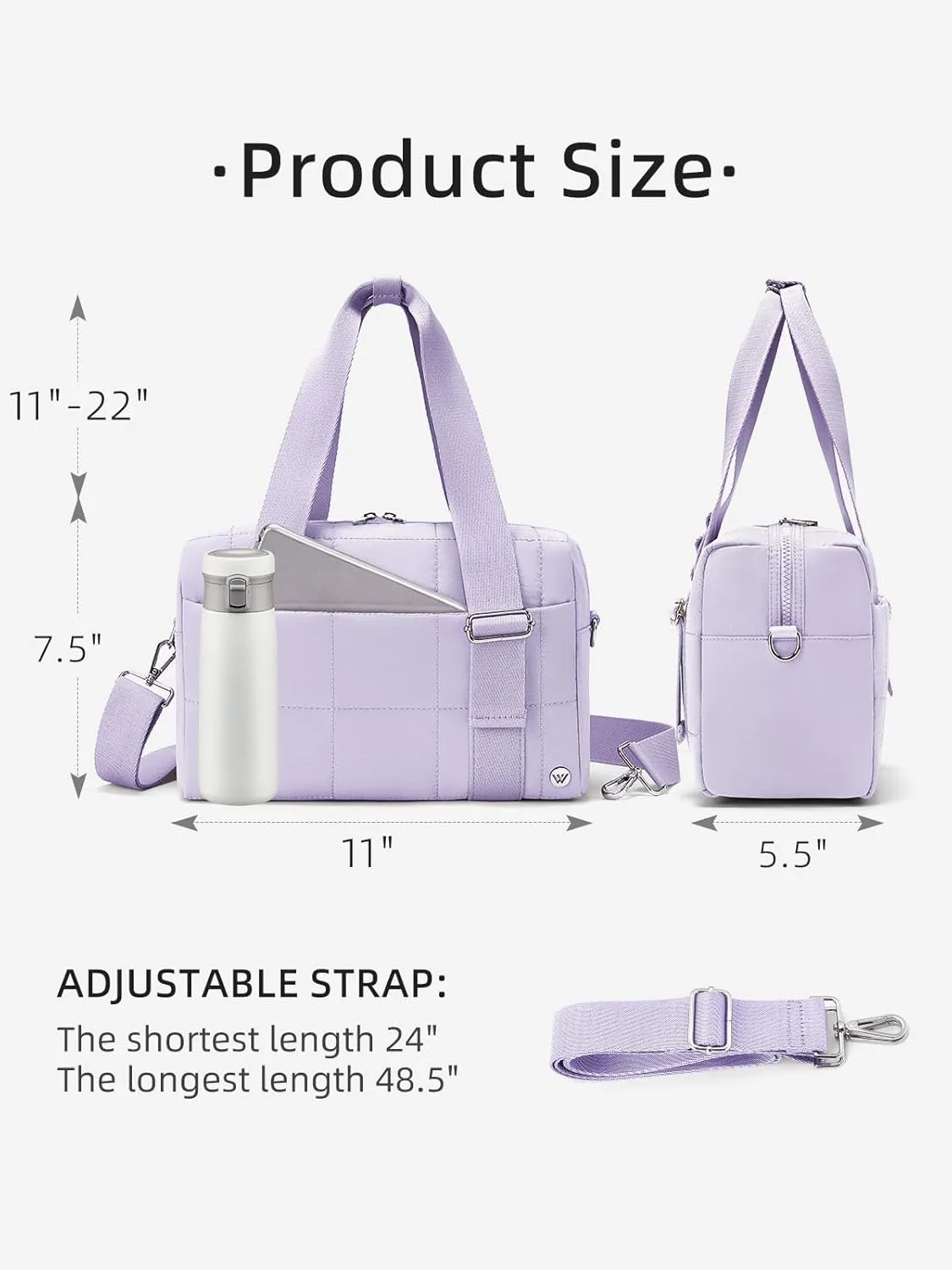 WESTBRONCO Small Puffer Crossbody Bags for Women, Mini Puffy Quilted Gym Bag Lightweight Tote Bag with Zipper Compartments