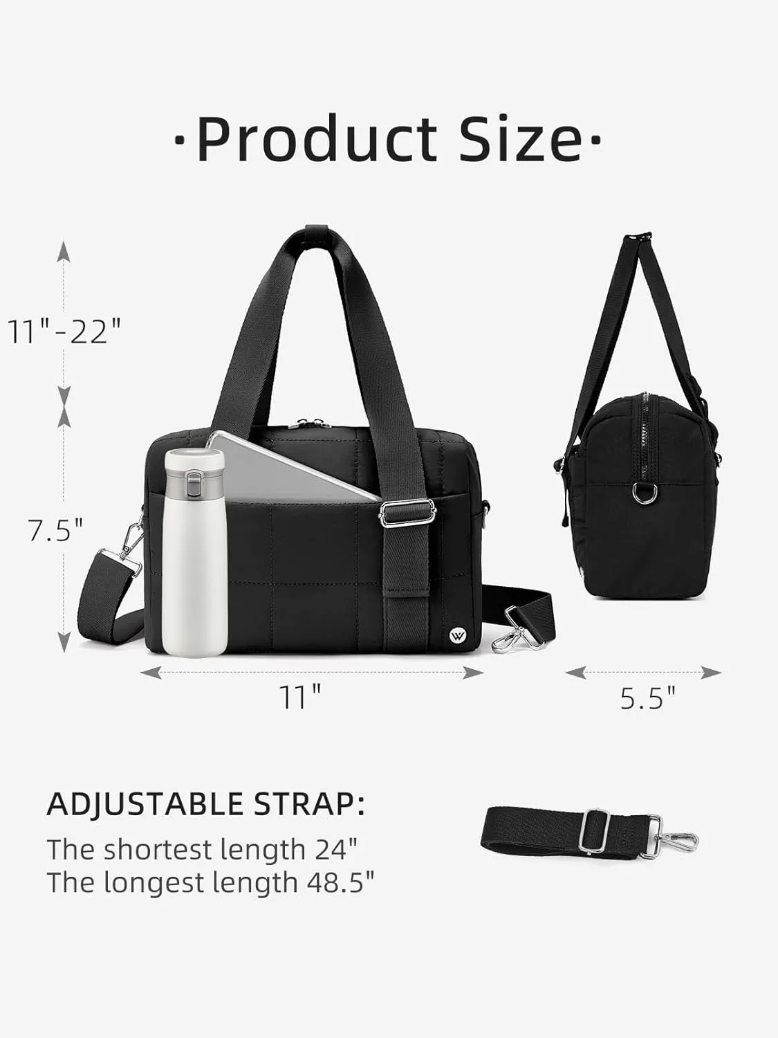 WESTBRONCO Small Puffer Crossbody Bags for Women, Mini Puffy Quilted Gym Bag Lightweight Tote Bag with Zipper Compartments