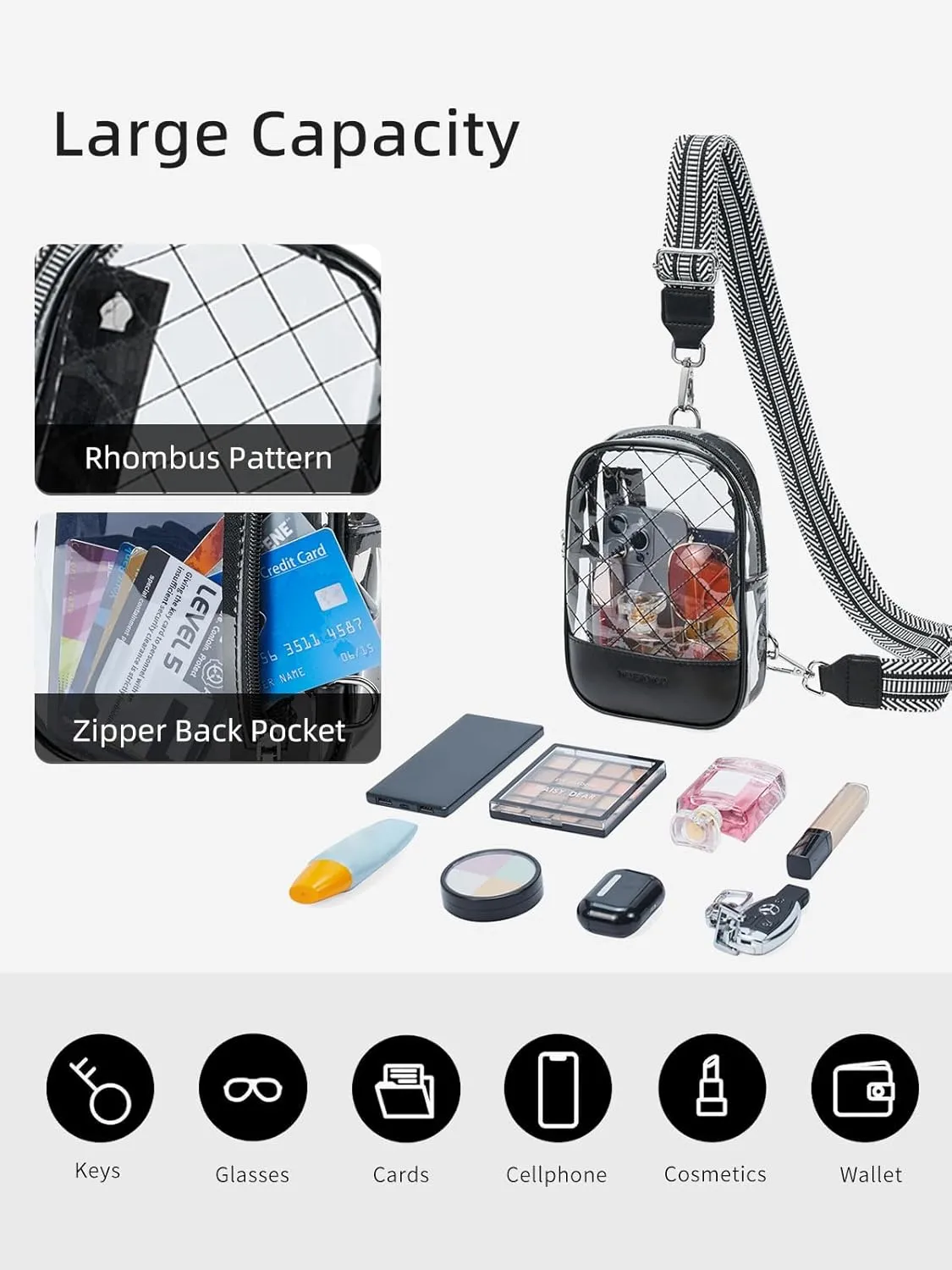 WESTBRONCO Small Sling Bag for Women Nylon Crossbody Sling Backpck Lightweight for Travel Casual Daily
