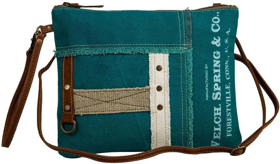 Western Leather Crossbody Bag for Women - Canvas Purse Shoulder Handbag Countryside