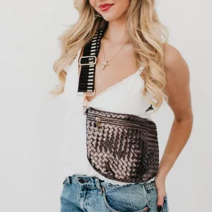 Westlyn Woven Bum Bag - Metallic Gunmetal