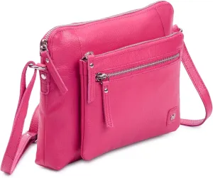 Wise Owl Accessories Small Soft Pebbled Real Leather Crossbody Handbags Purses Sling Crossover Shoulder Bag