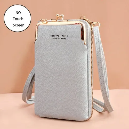 Women Bags Soft Leather Wallets Touch Screen Cell Phone Purse