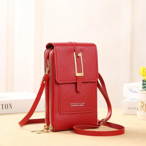 Women Bags Soft Leather Wallets Touch Screen Cell Phone Purse