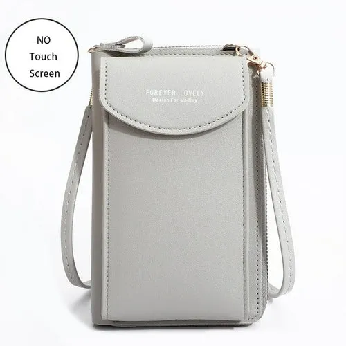 Women Bags Soft Leather Wallets Touch Screen Cell Phone Purse
