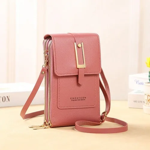 Women Bags Soft Leather Wallets Touch Screen Cell Phone Purse