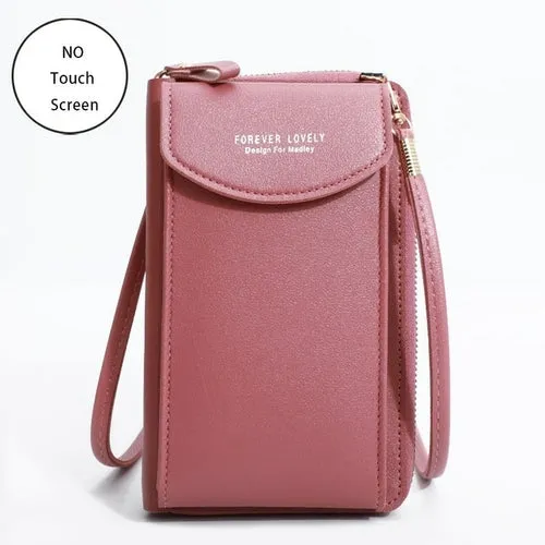 Women Bags Soft Leather Wallets Touch Screen Cell Phone Purse