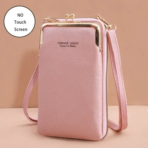 Women Bags Soft Leather Wallets Touch Screen Cell Phone Purse
