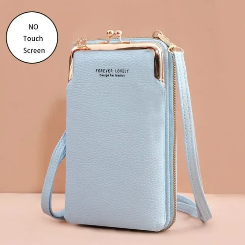 Women Bags Soft Leather Wallets Touch Screen Cell Phone Purse