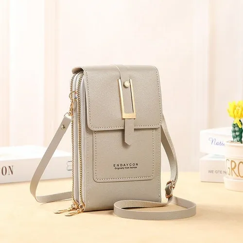 Women Bags Soft Leather Wallets Touch Screen Cell Phone Purse