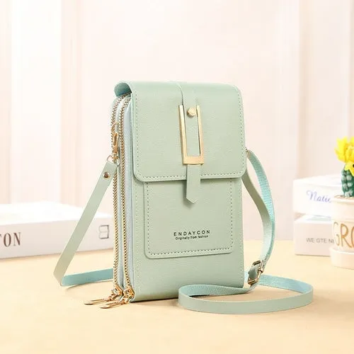 Women Bags Soft Leather Wallets Touch Screen Cell Phone Purse