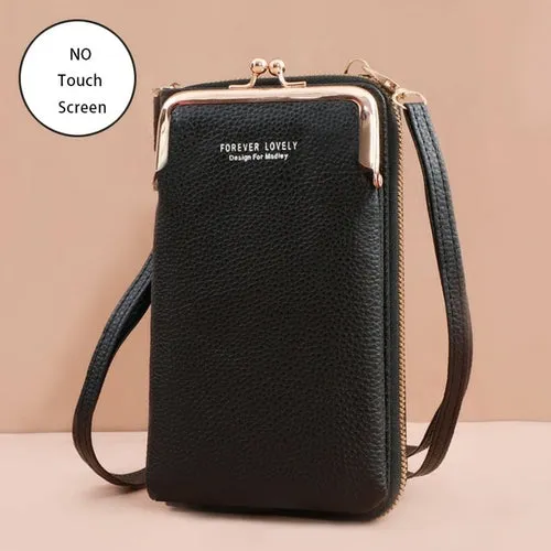 Women Bags Soft Leather Wallets Touch Screen Cell Phone Purse