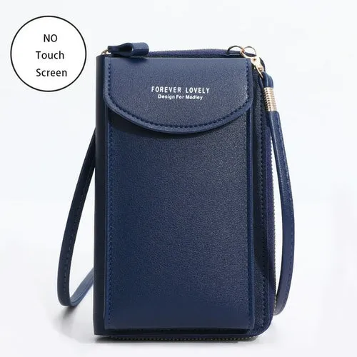 Women Bags Soft Leather Wallets Touch Screen Cell Phone Purse