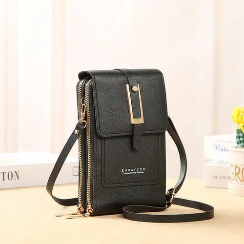 Women Bags Soft Leather Wallets Touch Screen Cell Phone Purse