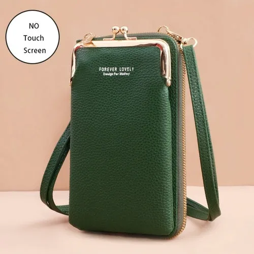 Women Bags Soft Leather Wallets Touch Screen Cell Phone Purse