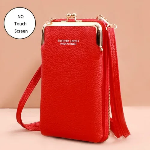 Women Bags Soft Leather Wallets Touch Screen Cell Phone Purse