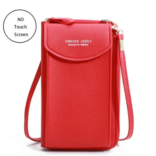 Women Bags Soft Leather Wallets Touch Screen Cell Phone Purse