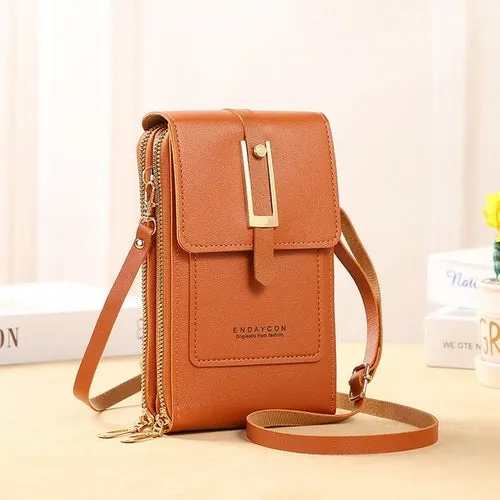 Women Bags Soft Leather Wallets Touch Screen Cell Phone Purse